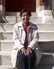 Inez Robb on stoop Inez Robb