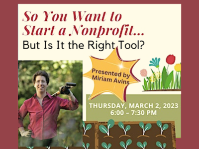 Workshop Ad for "So You Want to Start a Nonprofit?"